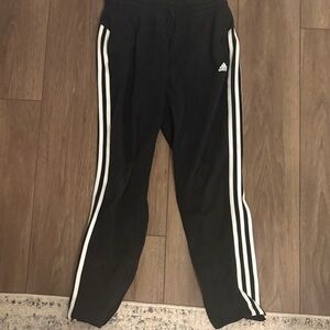 Adidas Black Joggers with White Stripes